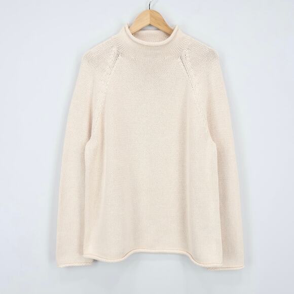 NWT J.Crew 1988 Roll Neck Relaxed Fit Sweater 100% Cotton Mountain White Large - Picture 3 of 9